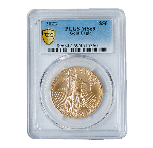 Graded 2022 American Eagle 1oz Gold Coin MS69