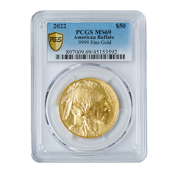 Graded 2022 American Buffalo 1oz Gold Coin MS69